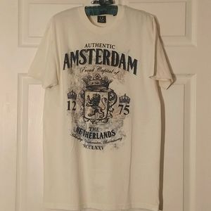 Fox Originals Amsterdam Cream Cotton T-Shirt sz L